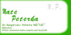 mate peterka business card